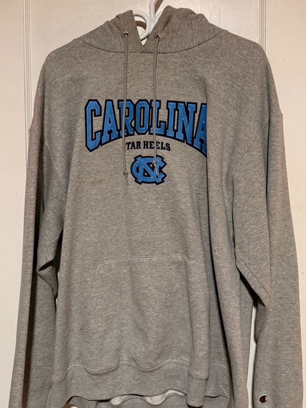 Champion Gray Carolina Tar Heels Pullover Hoodie with Blue Logo